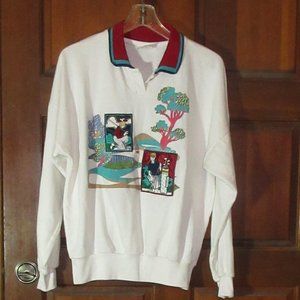 Large White Poly/Cotton Golf Shirt by MARCIA